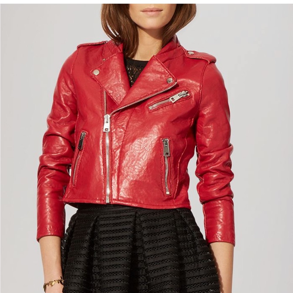 Maje Bonnie Leather Moto Jacket